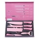 thumbnail image 1 of Juego de 6 cuchillos de colores de acero inoxidable, práctico juego de cuchillos de cocina con mango ergonómico para cortar, color rosa, 1 of 12