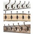 thumbnail image 4 of Antique Coat Hooks, Cast Iron Brass Bronze Design; Vintage Country Retro House, Set Of 5, 4 of 5