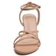 thumbnail image 4 of DADAWEN Women's Dressy Sandals Open Toe Ankle Strap Chunky Block Heel Wedding Sheos Nude 7US, 4 of 6