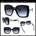 thumbnail image 3 of Womens Classic 90s Metal Jewel Chain Arm Oversized Butterfly Sunglasses Black - Smoke, 3 of 8