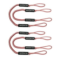 Extreme Max 3006.3299 BoatTector Bungee Dock Line Value 4-Pack - 6', Red/White