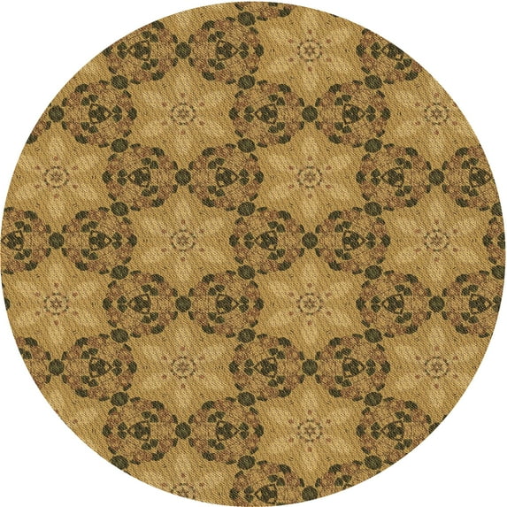 Ahgly Company Machine Washable Indoor Square Transitional Saddle Brown Area Rugs, 3' Square