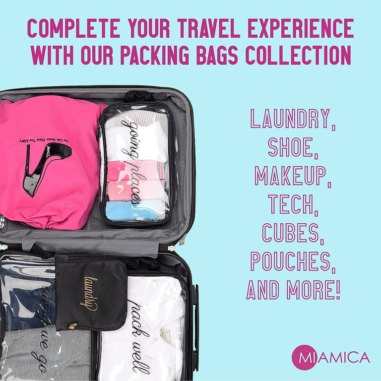 Miamica 3-Piece Luggage Packing Cubes, Black Bee Clear Design – Includes  Small, Medium and Large Suitcase Organizers with Durable Design 