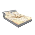 thumbnail image 2 of Ambesonne Floral Fitted Sheet & Pillow Sham Set, Large Hibiscus Flower Petals, Full, Peach Salmon, 2 of 2