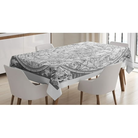 

Constellation Tablecloth Detailed Vintage Boreal Hemisphere Astronomy Ancient Antique Figures Rectangular Table Cover for Dining Room Kitchen 60 X 90 Inches Grey Black White by Ambesonne