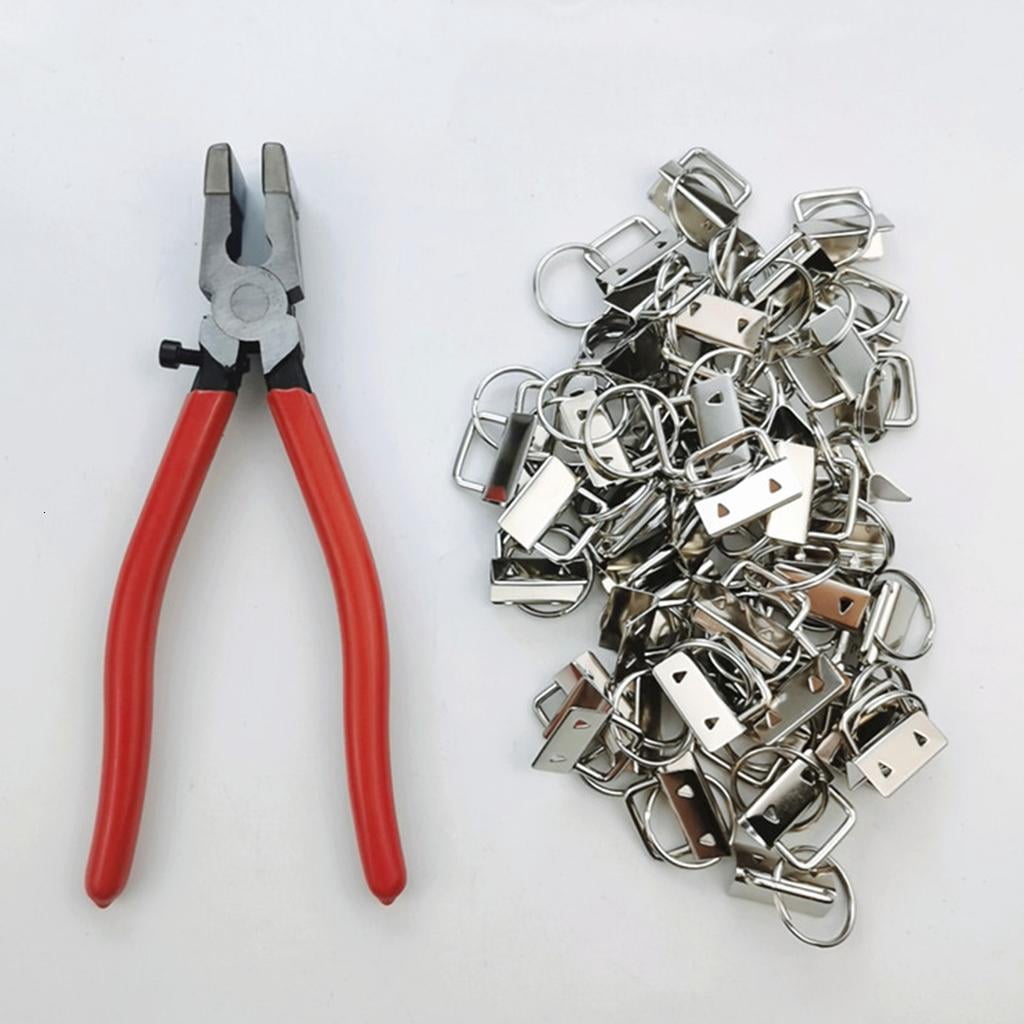 Tizuqe 50 Pieces 1 Inch for Key Fob Hardware Set with Split Rings Pliers Tail Clips for Luggage Wristlet Clamp Lanyard Keychain DIY Making Supplies