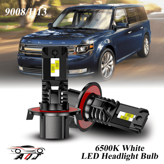 LED Headlight Fit for Ford Flex 2009-2019 - 30,000LM 300% Super-Bright 6500K White Bulb, Plug & Play, Pack of 2