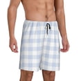 thumbnail image 2 of Wukai Blue Checkboard Men’s Short Pajama Pants With Pockets Soft Sleep Pj Shorts for Men-4X-Large, 2 of 6
