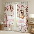 thumbnail image 2 of Manfei Chic Cowgirl Hats Blackout Curtains Set of 2 (52x84 Each),Retro Rustic Bull Skull Window Curtains,Pink Bowtie Ribbon Curtains and Drapes For Girls Kids,Ultra Soft Home Decor, 2 of 6