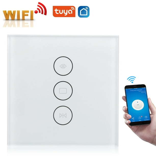 Interruptor De Cortina Wifi, Interruptor De Pared Inteligente De 110-240V, Panel Táctil De Cortina, Interruptor De Persiana Enrollable Para Cocina Para Reparador De Cerraduras