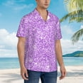 thumbnail image 3 of Disketp Hawaiian Shirts For Men,Lilac Glittering Print Mens Casual Short Sleeve Button Down Shirts Beach Shirt, 3 of 7