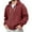 02# Red, variant on Qwertyu Hoodies for Men Waffle Knit Full Zip Up Hooded Sweatshirts Loose Casual Textured Pullover Sweatshirts with Pocket Brown 2XL