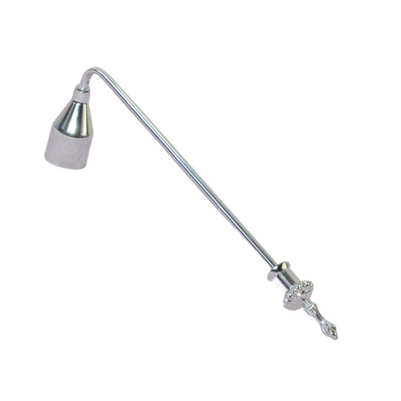 Apagavelas de metal de 23 cm, tapón para mecha, tapa extintora, multifuncional, para amantes de las velas, accesorios con mango antideslizante. Plateado