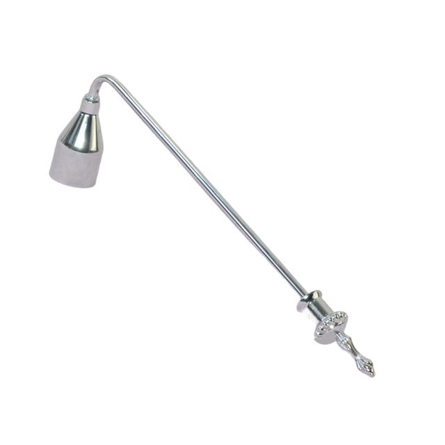 Apagavelas de metal de 23 cm, tapón para mecha, tapa extintora, multifuncional, para amantes de las velas, accesorios con mango antideslizante. Plateado