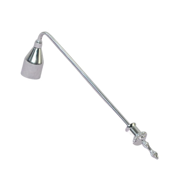 Extintor de velas de 9 pulgadas, cortador de mechas de cúpula de vela, accesorios multiusos para Plateado