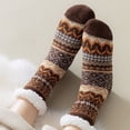 thumbnail image 4 of Lumtrix Womens Fuzzy Slipper Socks Fluffy Winter Warm Sherpa Fleece Lined Non Slip Thick Thermal Cozy Plush Fleece Socks Coffee One Size, 4 of 6