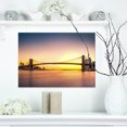 thumbnail image 1 of Brooklyn Bridge Panorama Yellow Sky - Cityscape Canvas Print, 1 of 3