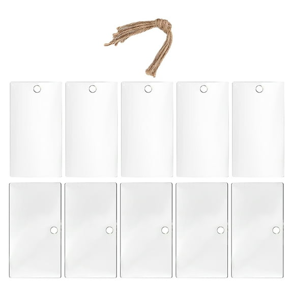 HOMEMAXS 10pcs Blank Acrylic Basket Tags Basket Labels Acrylic Organizer Hanging Labels