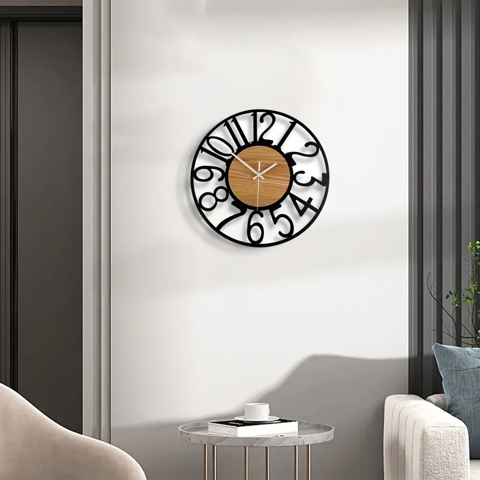 Inerposs Large Wall Clock, Silent Non Ticking Clock, Vintage Oversized Clock, Modern Decorative Clock for Living Room, Bedroom, Kitchen Decor