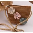 thumbnail image 1 of Sombrero de paja con encaje de verano para niñas, sombrero de ala grande a la moda para padres e hijos, conjunto de bolso de encaje con colgante de flores para viajes, 1 of 6