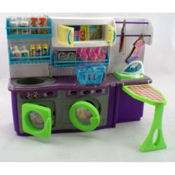 GIRL FUN TOYS Deluxe Washing Machine Laundry Room Barbie Size Furniture