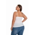 thumbnail image 2 of Hingswink Plus Size Camisole for Women with Shelf Bra Adjustable Spaghetti Strap Cami Tank Top Cotton Undershirts White-M, 2 of 6