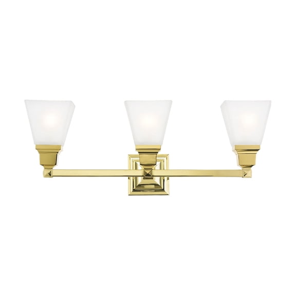 Livex Lighting Mission 3 Bath Light in Polished Brass