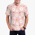 thumbnail image 1 of Fotbe Daisy And Bee Pattern Men’s Golf Polo Shirt – Breathable Performance Golf Shirt with Button-Down Collar-XX-Large, 1 of 6
