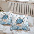 thumbnail image 6 of Throw Pillow Covers 26x26 Inch Set of 2, Sea Turtle Coastal Waterproof Outdoor Pillow Covers, Nautical Summer Beach Coral Ocean Decorative Cushion Pillowcases for Couch, Sofa, Bed, Garden, Patio, 6 of 9