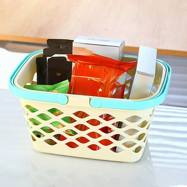 Cesta de Malla Portátil para Almacenamiento - Organizador de Plástico para Baño, Cocina y Hogar - Amarillo o Rosa, 24 X 17 X 13 Cm