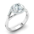 thumbnail image 2 of Eterna Jewel14K White Gold Plated 2 Ct Round Cut Lab Created Diamond Ring - Twisted Halo Solitaire with Accents Engagement Ring for Women - Elegant Gift for Her - Ideal for Celebrating Love, 2 of 3