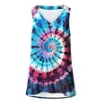 thumbnail image 4 of Women Plus Size Sleeveless V-Neck Tie Dye Tank Top, Loose Flowy Curved Hem Casual Summer Blouse, 4 of 7