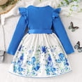 thumbnail image 4 of Odeerbi Niñas Rib Knit Floral Vestidos Algodón A-Cuello Redondo Manga Larga Hasta La Rodilla, 4 of 9