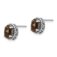 thumbnail image 3 of FJC Finejewelers 925 Sterling Silver Stud Antiqued Smoky Quartz Earrings 8 x 10 mm, 3 of 6