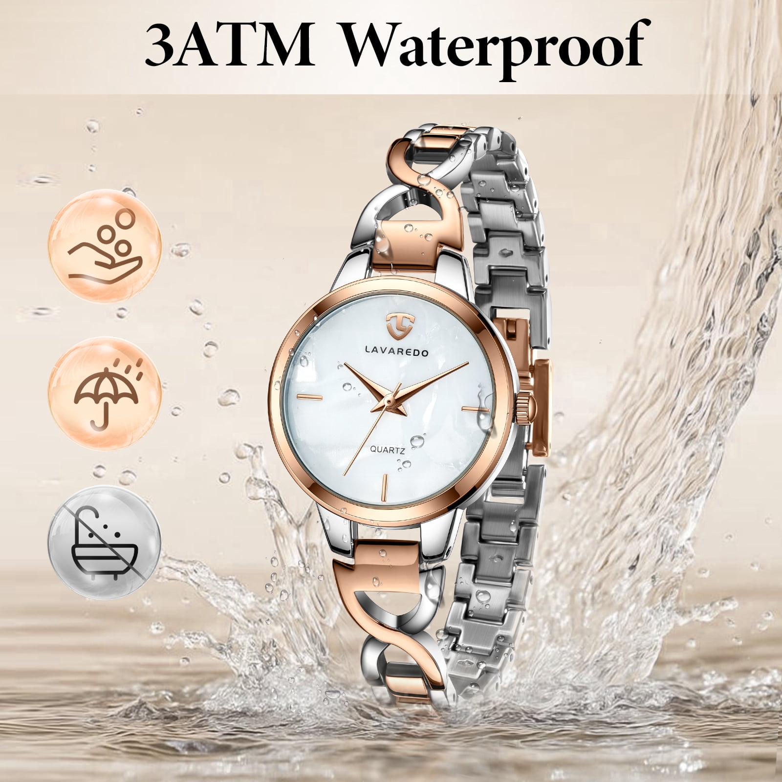 Watches for Woman Elegant Bangle Watch for Women with Adjustable Strap 3ATM Water Resistance Gift for Woman