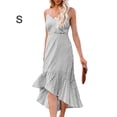 thumbnail image 4 of Jumpingount Vestido largo para mujer, vestido veraniego con tirantes finos para niñas, vestido Midi Swing, club de baile, vacaciones en la playa, boda, Vestidos Negro S Jumpingount AP011094-09, 4 of 5