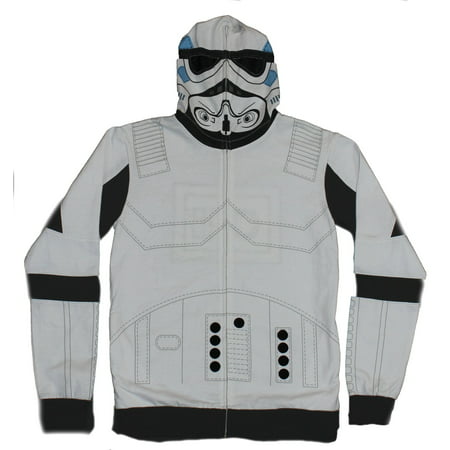 Star Wars Mens Hoodie- Stormtrooper Costume Embroidered Image (Large, Large)