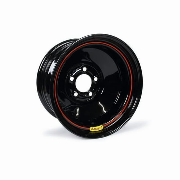 Bassett 58SOLID2 15 x 8 in. Heavy Left & Right Backspace Wheel, Black
