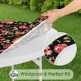 thumbnail image 5 of Round Fitted Tablecloth with Elastic Edges Fits 36"-44" Round Tables Pioneer Colorful Floral Waterproof Table Cover Washable Indoor and Outdoor for Party Kitchen Dinner Banquet Patio Picnic, 5 of 7