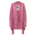 thumbnail image 2 of Womens Halloween Hoodies Pumpkin Ghost Cat Bat Graphic Print Jumper Long Sleeve Round Neck Pullover with Hooded Oversized Loose Tunic Tops Ladies S-XXL, 2 of 4