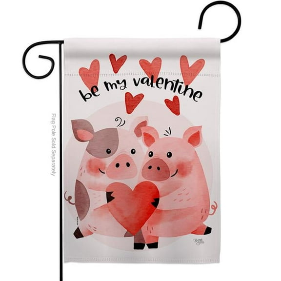 Breeze Decor G151070-BO 13 x 18.5 in. Valentines Piggy Garden Flag with Spring Double-Sided Decorative Vertical House Decoration Banner Yard Gift