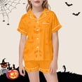 thumbnail image 2 of HNMKIU Tenues Imprimées pour Filles Ensemble 2 Pcs Confortable Col Rabattu Tenue Décontractée pour Tout-Petits Enfants Quotidien Maison Orange, 6-7 Ans, 2 of 4