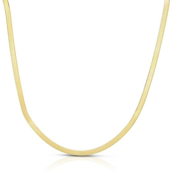JewelStop 10K Yellow Gold 2.8mm Herringbone Chain with Polished Finish and Lobster Clasp - 20in