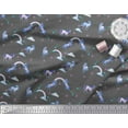 thumbnail image 2 of Soimoi Gray Japan Crepe Satin Fabric Unicorn & Rainbow Nature Printed Craft Fabric by the Yard 42 Inch Wide, 2 of 3
