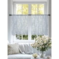 thumbnail image 4 of Light Blue Botanical Sheer Curtains 54 Inch Length 2 Panels Set Window Treatments, Pastoral Elegant Spring Floral Rod Pocket Semi Curtains for Living Room/Bedroom/Kitchen Décor, 104"W x 54"L, 4 of 7