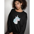 thumbnail image 2 of Blue Mane Lovely Unicorn Sweatshirt Women -Image by Shutterstock, Female Medium, 2 of 4