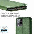 thumbnail image 6 of Wallet Case for T-Mobile REVVL 6 Pro 5G, Magnetic Faux PU Leather Kickstand Flip Cover with Card Holder Slots Shockproof TPU Shell Embossed Pattern Folio Case for T-Mobile REVVL 6 Pro 5G, Green, 6 of 6