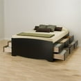 thumbnail image 2 of Prepac Queen Captains Platform Storage Bed in Black, 2 of 3