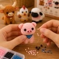 thumbnail image 5 of Farm Cuties DIY Beaded Craft Kit for Adults, 3D Animal Bead Art Set with Cow Piggy Chick Sheep, Relaxing Handmade Hobby Decor Gift, 5 of 6