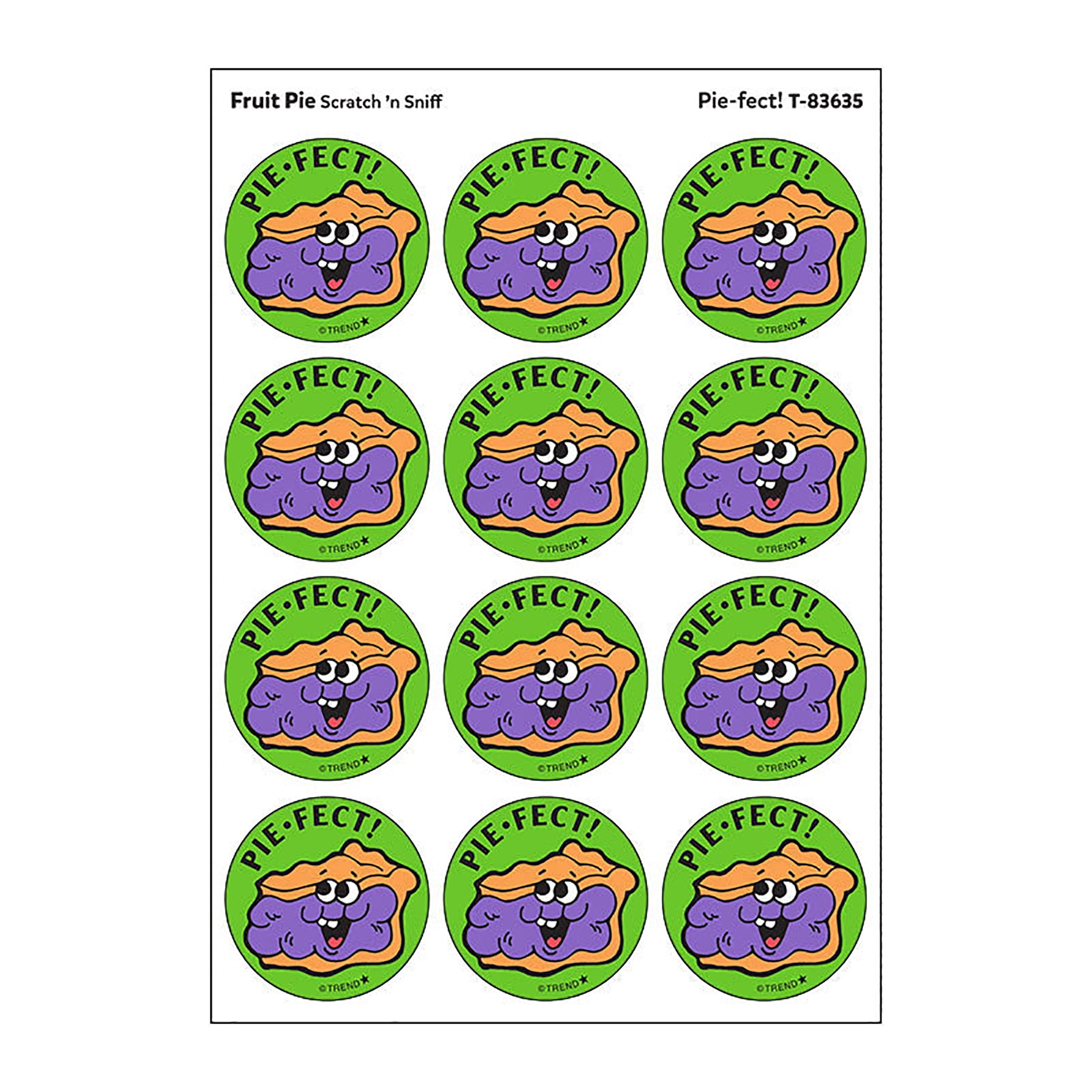 TREND Pie-fect!/Fruit Pie Scent Retro Scratch 'n Sniff Stinky Stickers, 24 Per Pack, 6 Packs